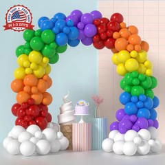 Rainbow Balloons Arch Kit – 175 Pcs party balloons ， balloons for birthday party