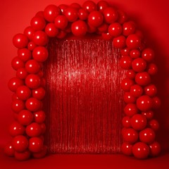 3 PCS Foil Fringe Curtains 3.3×6.6 Ft Red Tinsel Streamers Backdrop Party