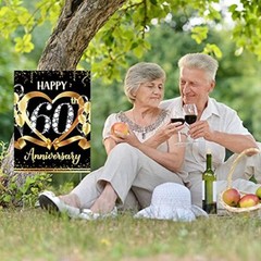 60th Anniversary Yard Sign Decoration Happy 60th Anniversary Wedding Outdoor …