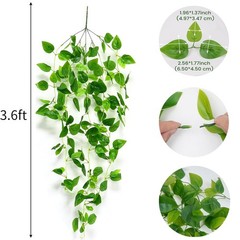 Fake Hanging Plants 2pcs Artificial Plant for Indoor 2 PACK, Green