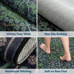 Lessymo 2×4 Small Runners for Kitchen, Washable 2’x4′ (Runner), Forest Green