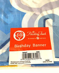 American Greetings Finishing Touch Happy Birthday Banner Sign Blue Party Decor