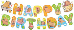 Capybara Happy Birthday Banner, Party Sign Decorations, Girl Boy Theme Supplies,