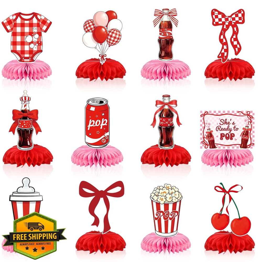 12 Pcs Shes Ready to Pop Baby Shower Decorations, Baby Shower Decorations,Hap…