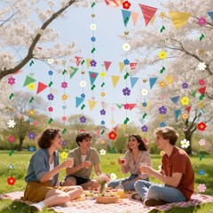 2 Pcs x 13ft Spring Flower Garland Wildflower Party Decor, Wildflower Paper