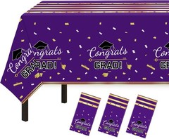 3 Pack Graduation Tablecloth,Graduation Decorations 2026 Graduation Party Dec…