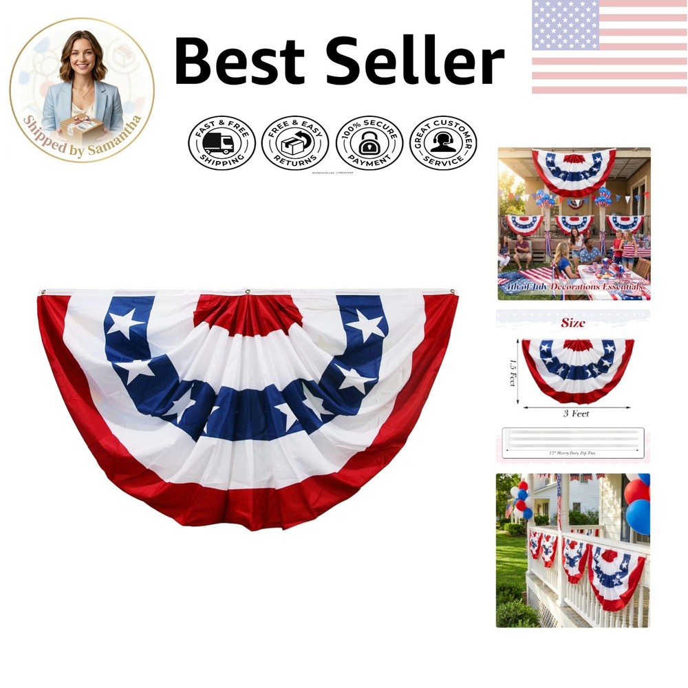 Versatile Patriotic Bunting – 1.5×3 FT Ideal for Flag Day and Celebrations