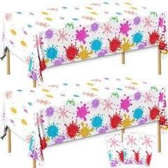 3Pcs Plastic Watercolor Paint Party Tablecloths – Art Party Decorations