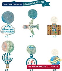 Travel Themed Party Decorations 30 PCS Travel Themed Hanging Swirl Let The Adven