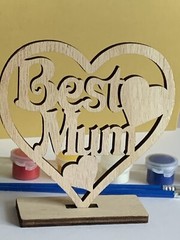 Children’s Craft / Paint Your Own/ Wooden Hearts / Mum Birthday / Best Mum