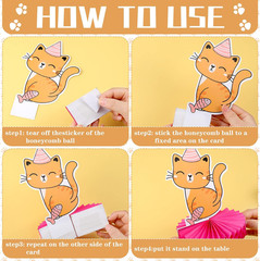 16 Pcs Cat Theme Birthday Party Decorations Party Supplies Kit, Includes Cat Par