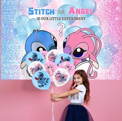 Stitch Gender Reveal Party Decorations Set Balloons Plates Cake Topper Banner