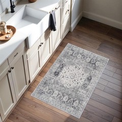 RUUGME Washable 2×3 Area Rug – Entryway Vintage Rustic Style Area Rugs Non Sl…