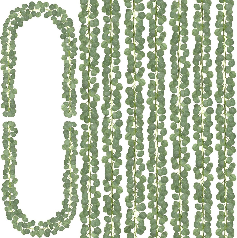8Pcs Eucalyptus Garland,Artificial Eucalyptus Leaves Table Greenery Garland
