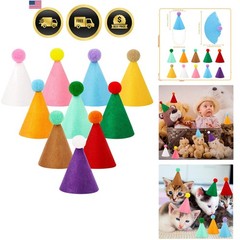 Mini Birthday Party Hats Pack of 10 Colorful Cone Animal Pet Celebration Acce…
