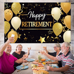 Retirement Party Decorations, Extra Large Fabric Retire Sign Banner Photo Booth