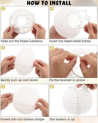 80 Pcs Paper Lanterns Bulk for Wedding, 4» 6» 8» 10» 12» Round Chinese L…