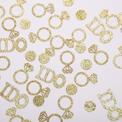 Gold Wedding Table Confetti,Glitter Paper Diamond Ring Confetti, I Do Engagem…