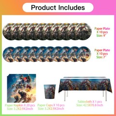 Transformer 2023 Party Decorations Set Set Plates Cups Tablecloth Napkins