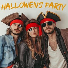 Pirate Costume Accessories Set for Adults Black Headband Eye Patch Halloween