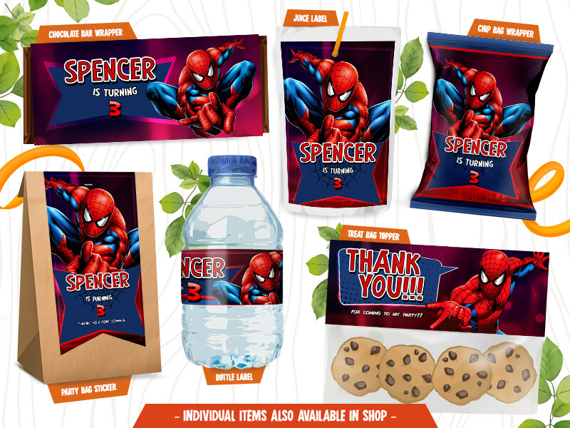 Spiderman DIGITAL Birthday Bundle, Spidey Party Bundle, Party Pack – YOU PRINT