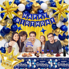 16Th Birthday Decorations for Boys, Navy Blue Gold Happy 16 Birthday Party