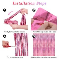2 Pack Glitter Pink Backdrop, 3.28 FT x 7.05 FT Birthday 2 PCS Glitter pink