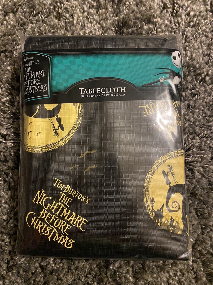 🖤 The Nightmare Before Christmas Jack Skellington Tablecloth 60×84 Inches