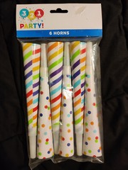 321 Party! Birthday Balloons Horns Tablecover Set lot of 6 NEW