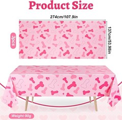 3 Pcs Bachelorette Party Tablecloths Pink Plastic Waterproof Tablecloth Funny