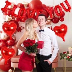 16 Inch Red I Love You Letter Balloons,18 Inch Heart Balloons Valentines Day …