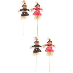 4 Pcs mini scarecrow on a stick Garden Portable Outdoor Scarecrow Decors Garden