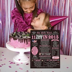 11th Birthday Decorations for Girls 11 Year Old Girl Birthday Gifts Banner