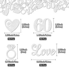 200 Pcs 60th Wedding Anniversary Confetti, Happy 60th Anniversary Confetti 60…