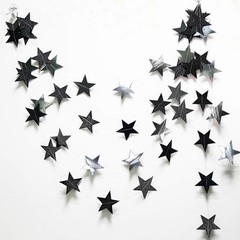 Black Silver Moon Garland Twilight Decoration Star Streamer Gothic Party Deco…