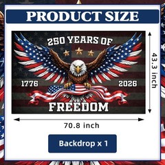 Patriotic Eagle Backdrop Banner – 4th of July & Independence Day Decor