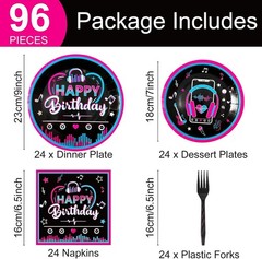 96 Pcs Music Party Tableware Set – Perfect for Birthday Celebrations