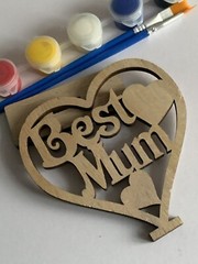 Children’s Craft / Paint Your Own/ Wooden Hearts / Mum Birthday / Best Mum
