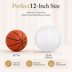 12 Inch White round Paper Lanterns (10 Pack)