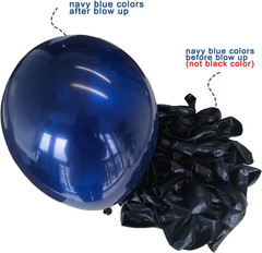 Navy Blue and Gold Confetti Balloons, 50 Pcs 12 Inch Pearl White and Gold Metall