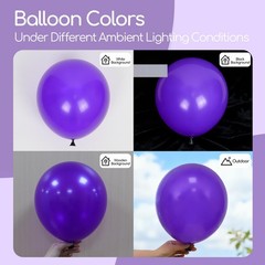 Awenztech 122pcs Dark Purple Balloons, 18 12 10 5 inch Purple Balloons Differ…