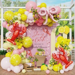 Pink and Yellow Balloon Arch Kit for Lemonade Crawfish Boil Party Decor