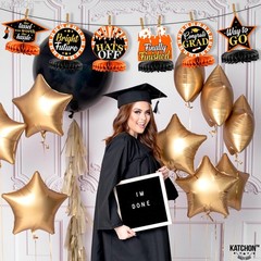 , Orange and Black Graduation Centerpieces for Tables 2025 – Pack of 9 | Blac…