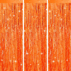 Metallic Silver Tinsel Foil Fringe Curtain, 3 Pack 3.2X6.5 Feet Party Photo Back