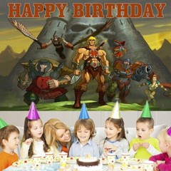 He Man Party Supplies Birthday Decorations Backdrop Banner Vinyl for Kids 7x5ft