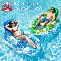 FindUWill 2 Pack Inflatable Pool Floats Adult- 65″x42″ Inflatable Pool Float Lou