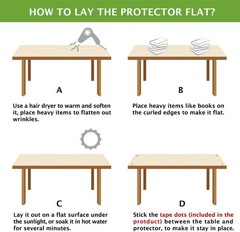 Clear Table Cover Protector Desk Office Blotter Pad, Large Glass Wood Dining Tab