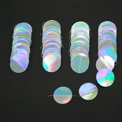 Iridescent Party Decorations Holographic Circle Garlands Disco Theme Decorati…