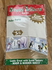 Scene Setters “Polar Bear & Penguins” Backdrop Party Decoration ~ (2) 33.5”x 65”