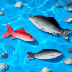 6PCS Fake Fish Artificial Halloween Mode Sea Fish for Kitchen Home Market Dis…